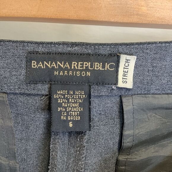 Banana Republic Harrison Gray Stretch High Rise Straight Leg Dress Pants Size 6 - Picture 5 of 13